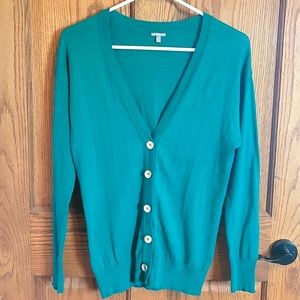 XS Teal Cardigan with Gold Buttons